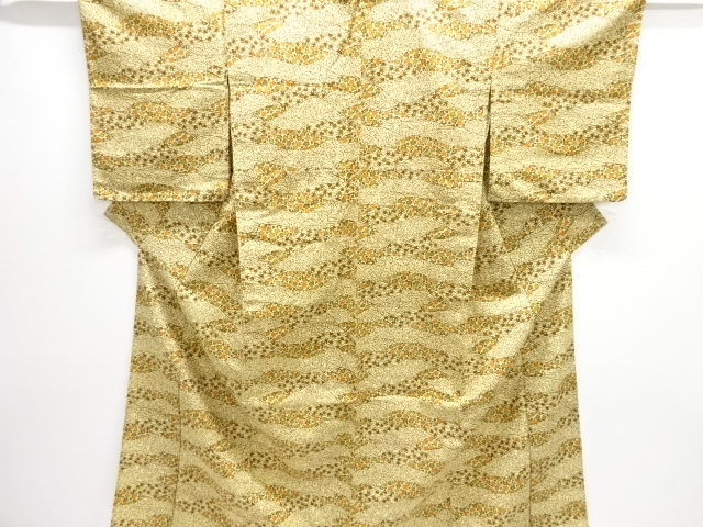 花模様上代紬単衣着物